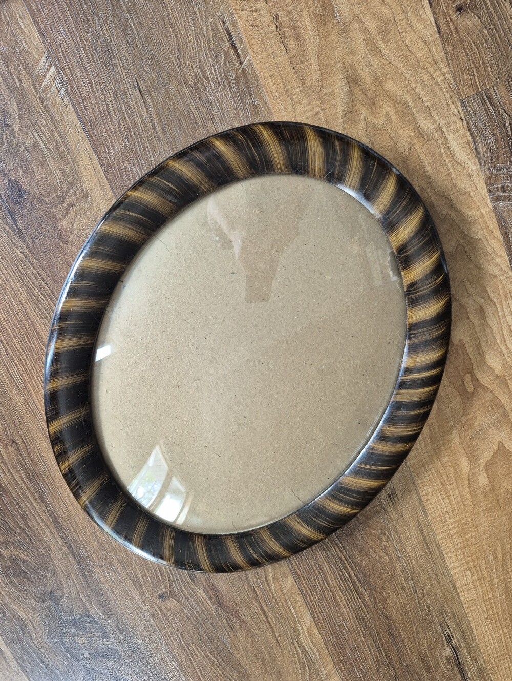 Vintage Oval Tiger Stripe Photo Frame, 16" X 13"